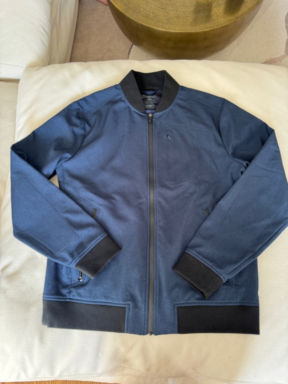 Mack Weldon Latitude Bomber Jacket Full Zip True Navy Heather SZ L NWOT